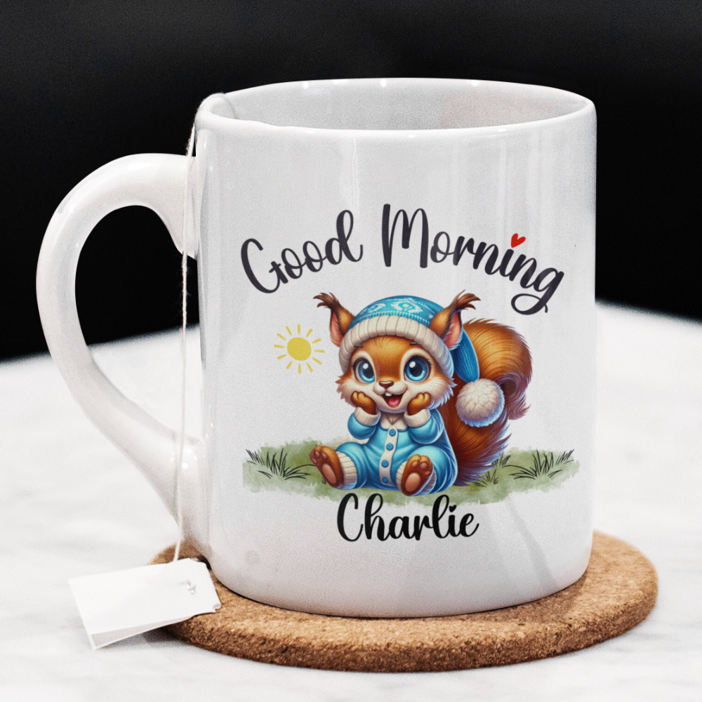 Good Morning Coffee Mug, Squirrel