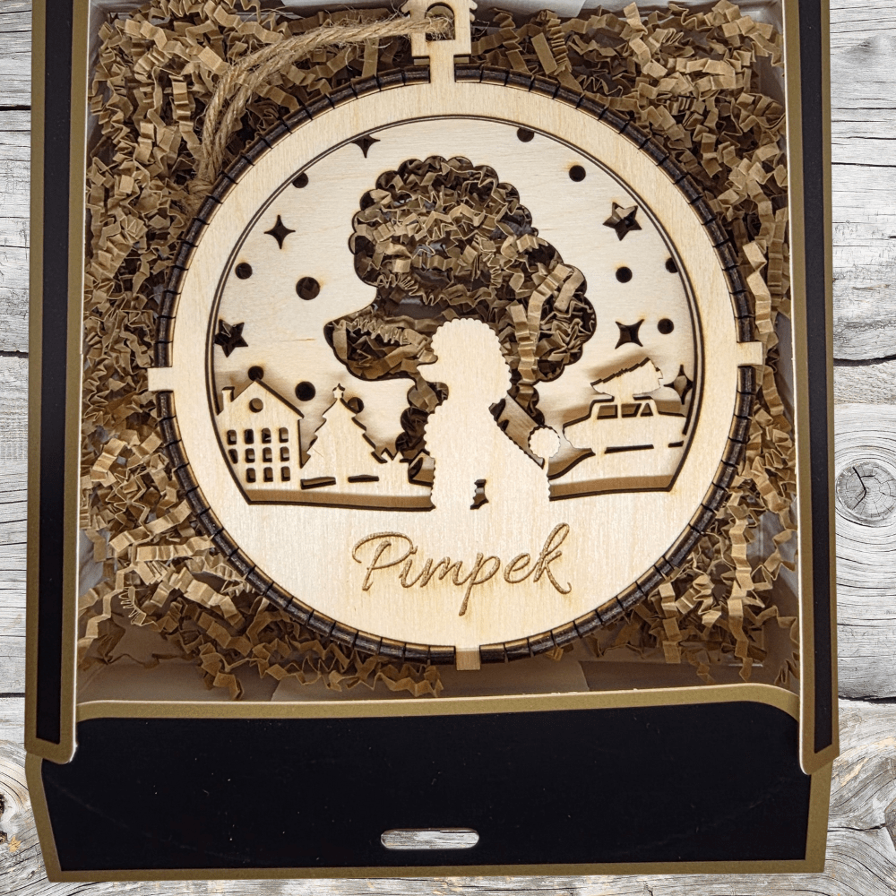 3D Wooden Dog Ornament: Toy Poodle