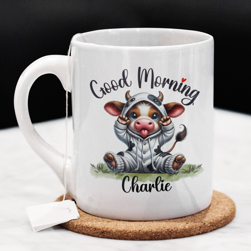 Good Morning Coffee Mug, Cow