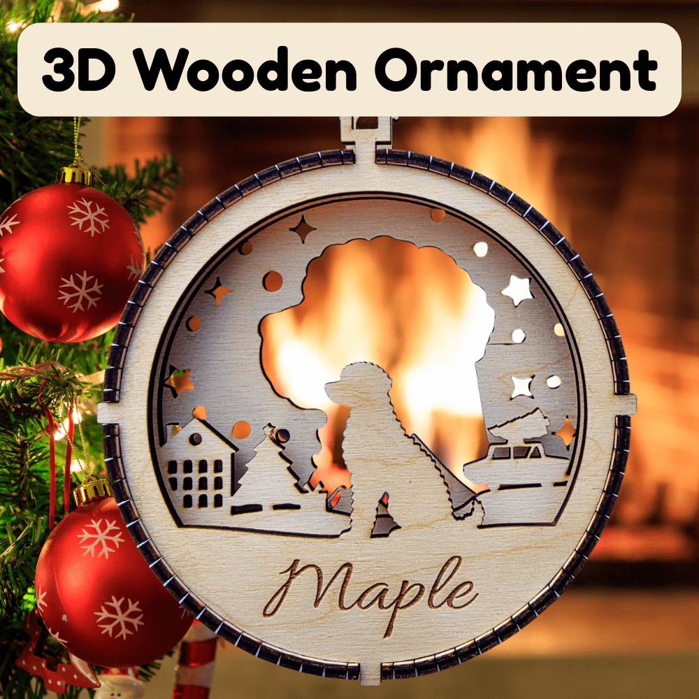 3D Wooden Dog Ornament: Portuguese Water Dog