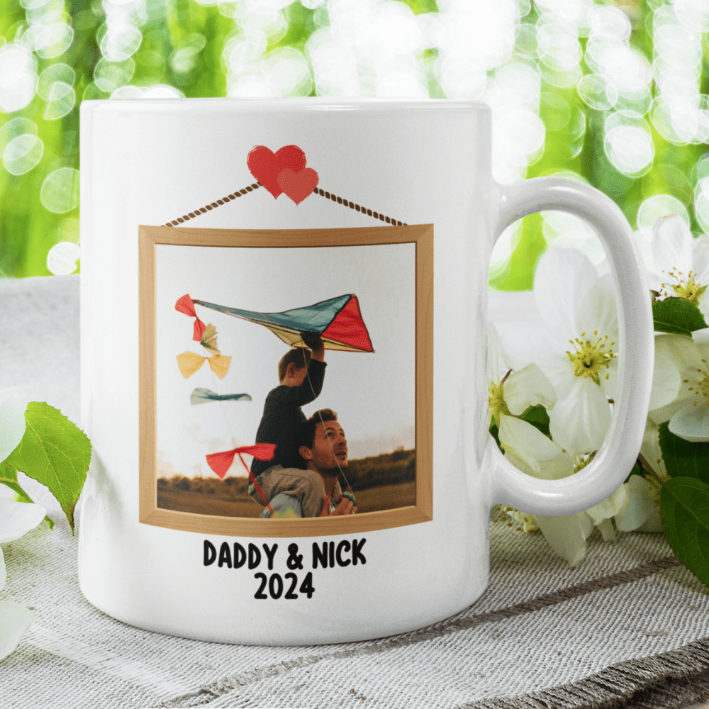 Daddy Gift, Personalized Photo Coffee Mug: My Heart Belongs To Daddy