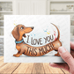 I Love You This Much! Digital Greeting Card - Dachshund Dog