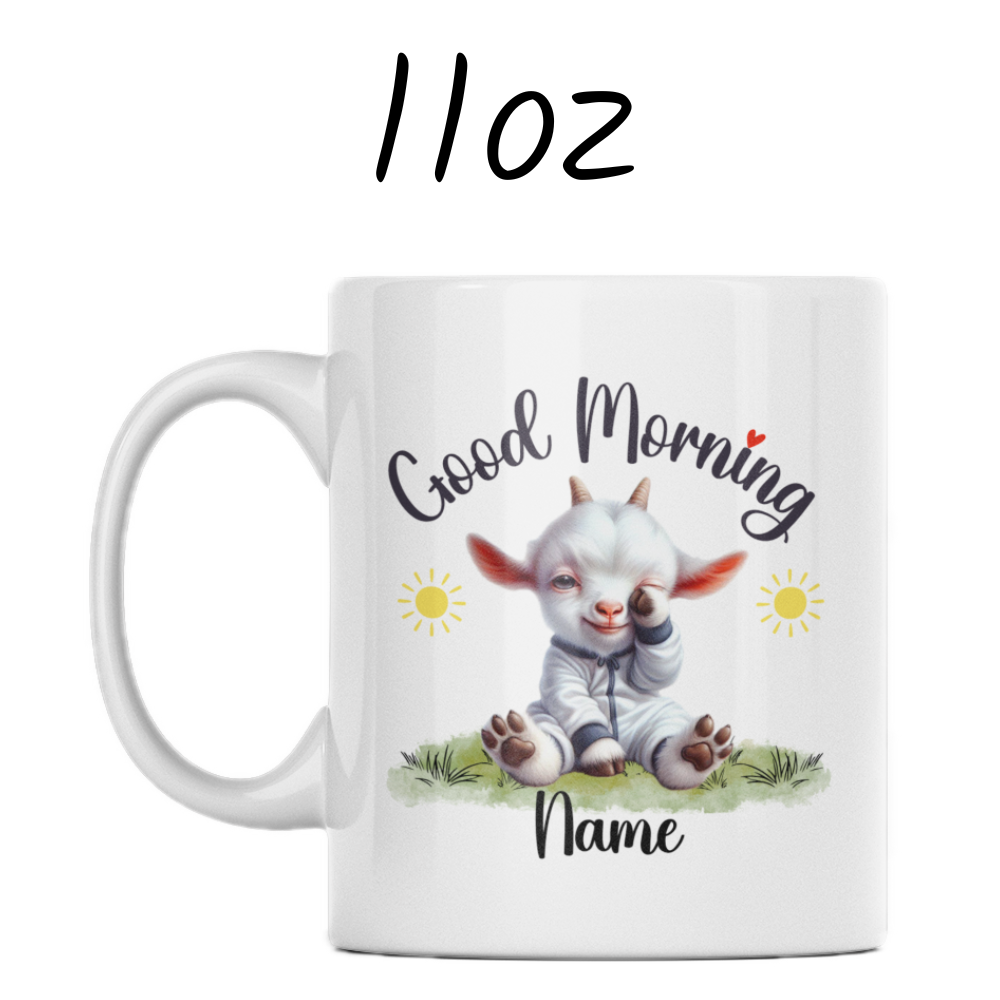 Good Morning Coffee Mug, Goat