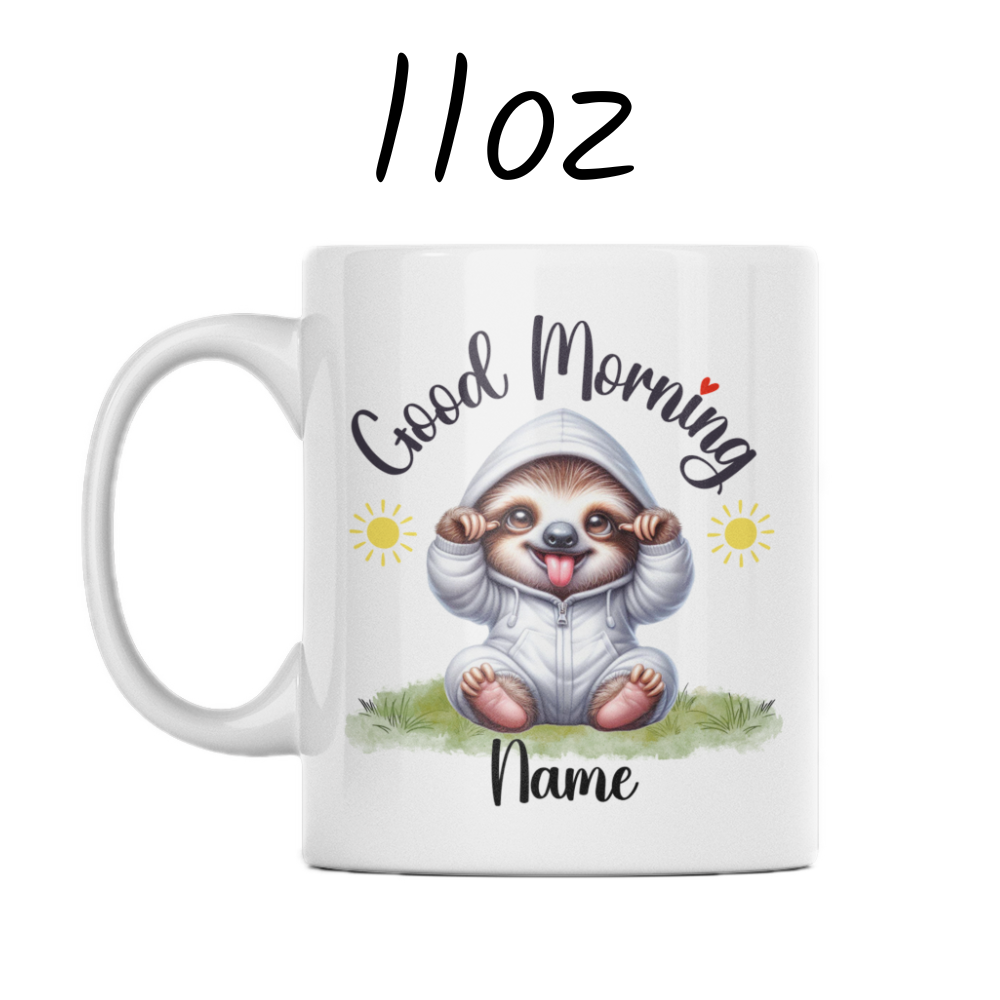 Good Morning Coffee Mug, Sloth