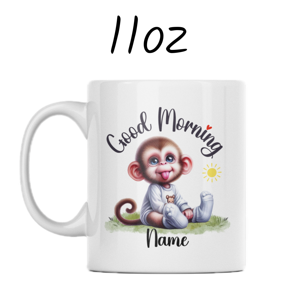 Good Morning Coffee Mug, Monkey