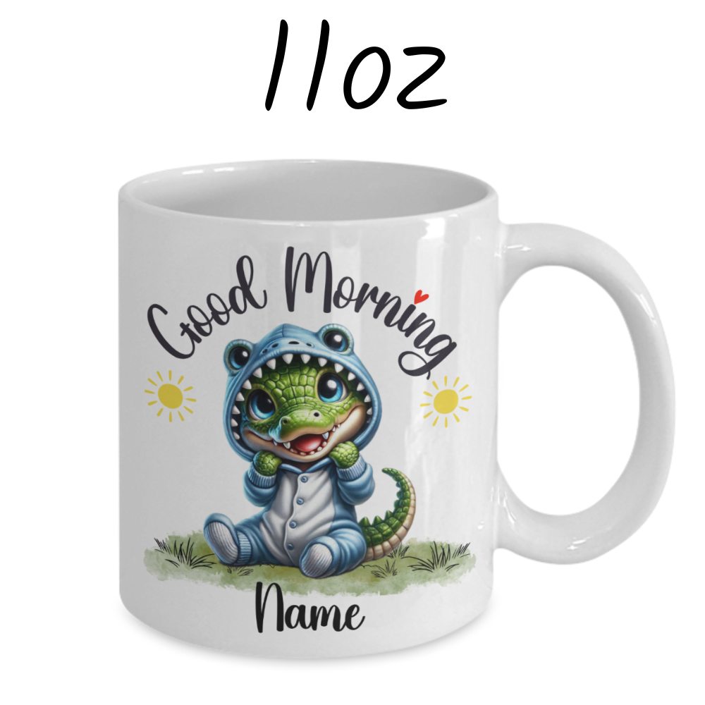 Good Morning Coffee Mug, Alligator/Crocodile