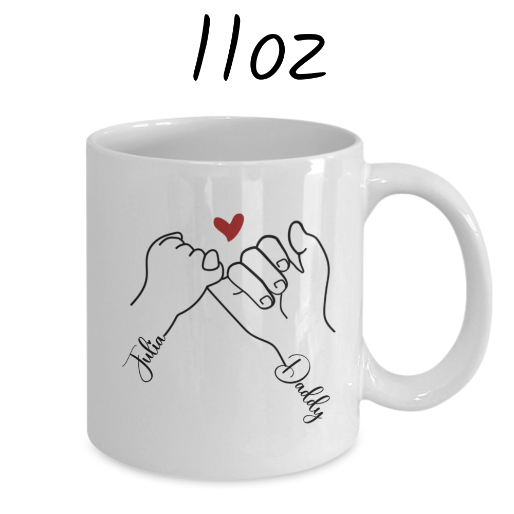 Dad and Daughter Gift, Coffee Mug With Custom Names: I Love You Beyond The Whole Universe