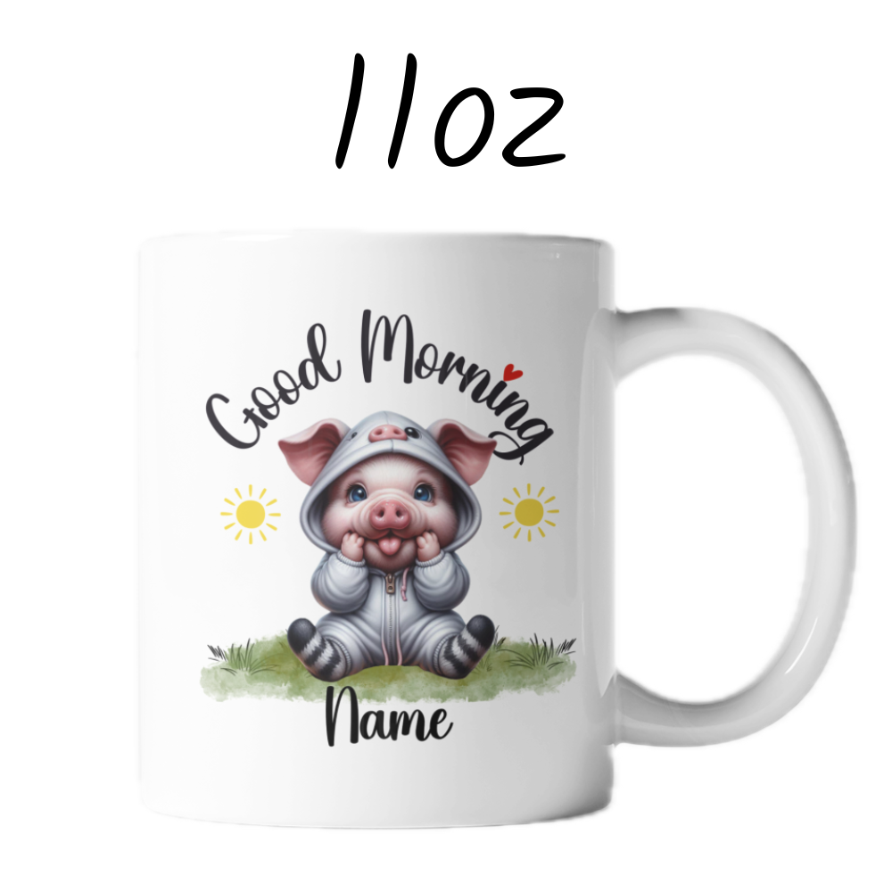 Good Morning Coffee Mug, Pig