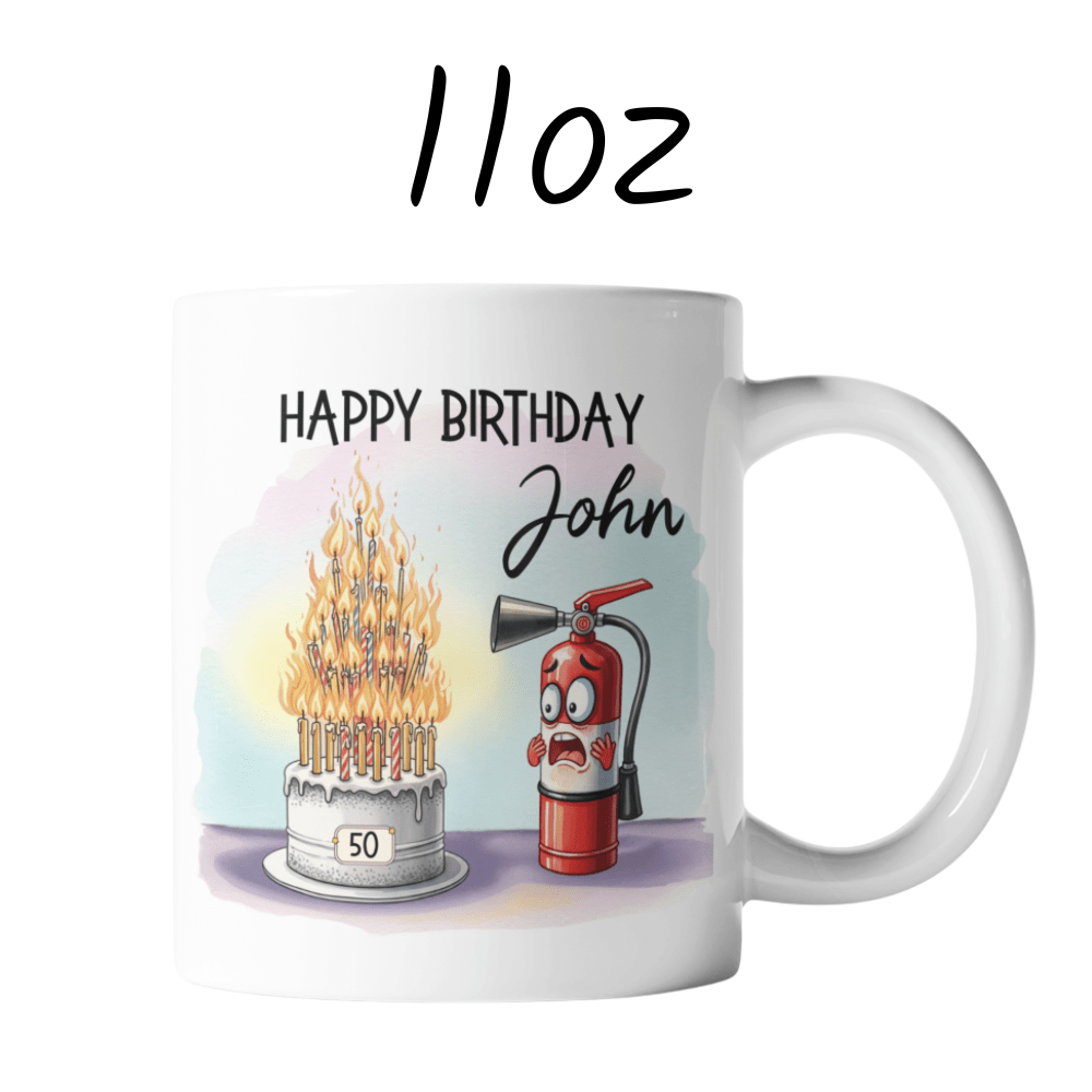 Birthday Gift, Fire Extinguisher Coffee Mug: Happy Birthday