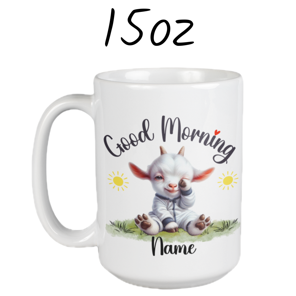 Good Morning Coffee Mug, Goat