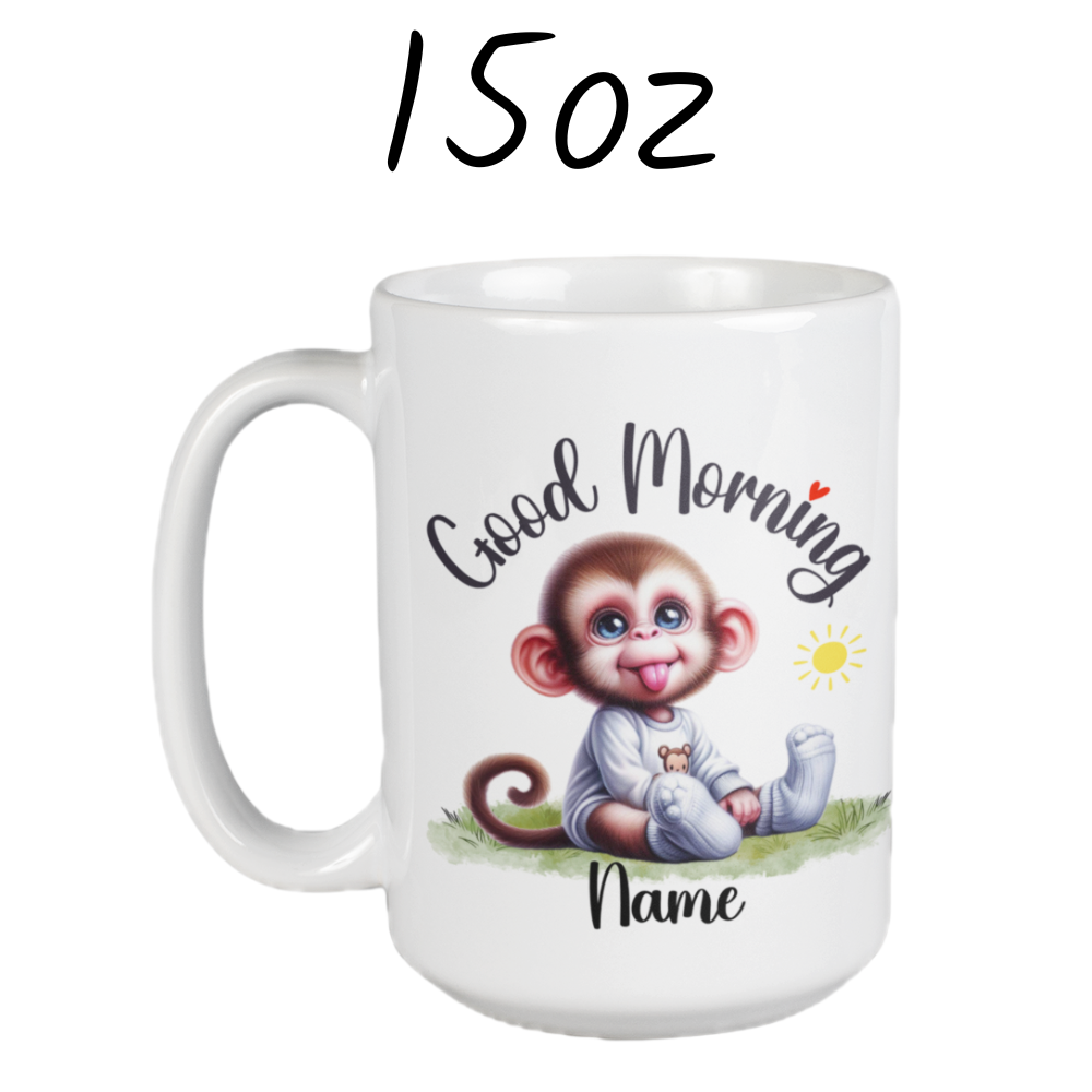 Good Morning Coffee Mug, Monkey