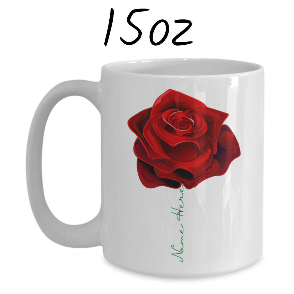 Flower Mug, Personalized Name Rose Mug