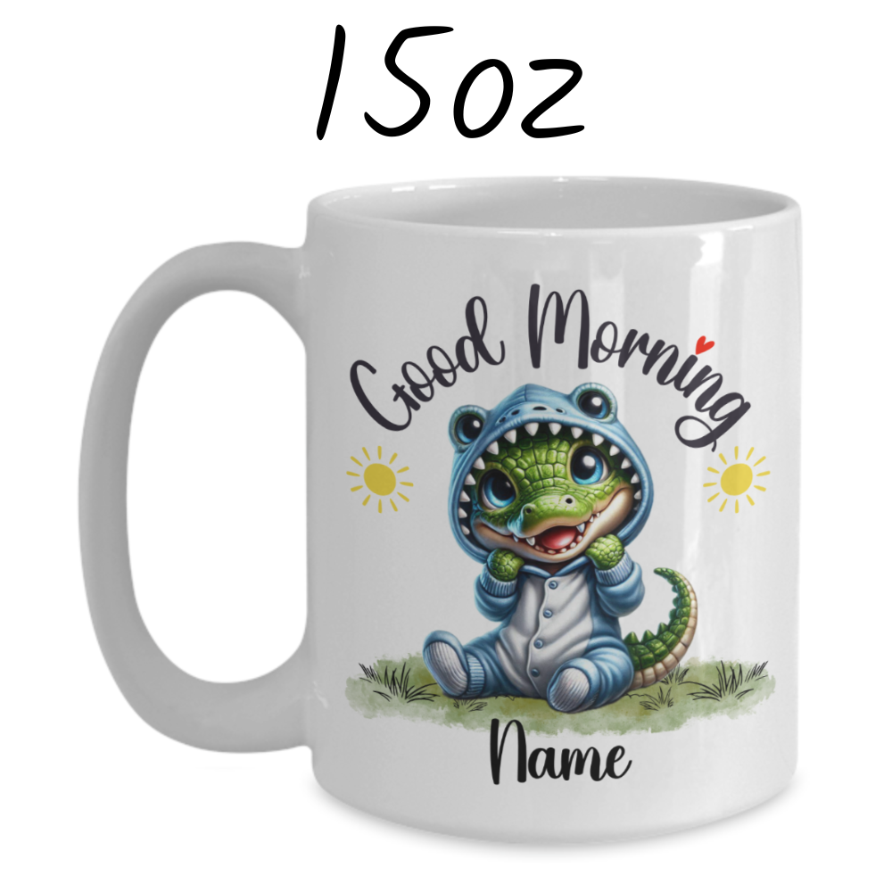 Good Morning Coffee Mug, Alligator/Crocodile