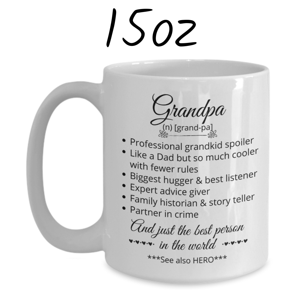 Grandpa Gift, Custom Coffee Mug: Grandpa Hero