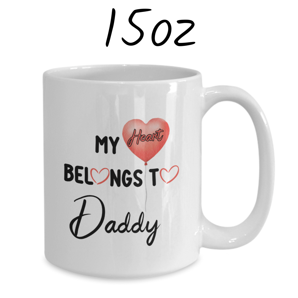 Daddy Gift, Personalized Photo Coffee Mug: My Heart Belongs To Daddy