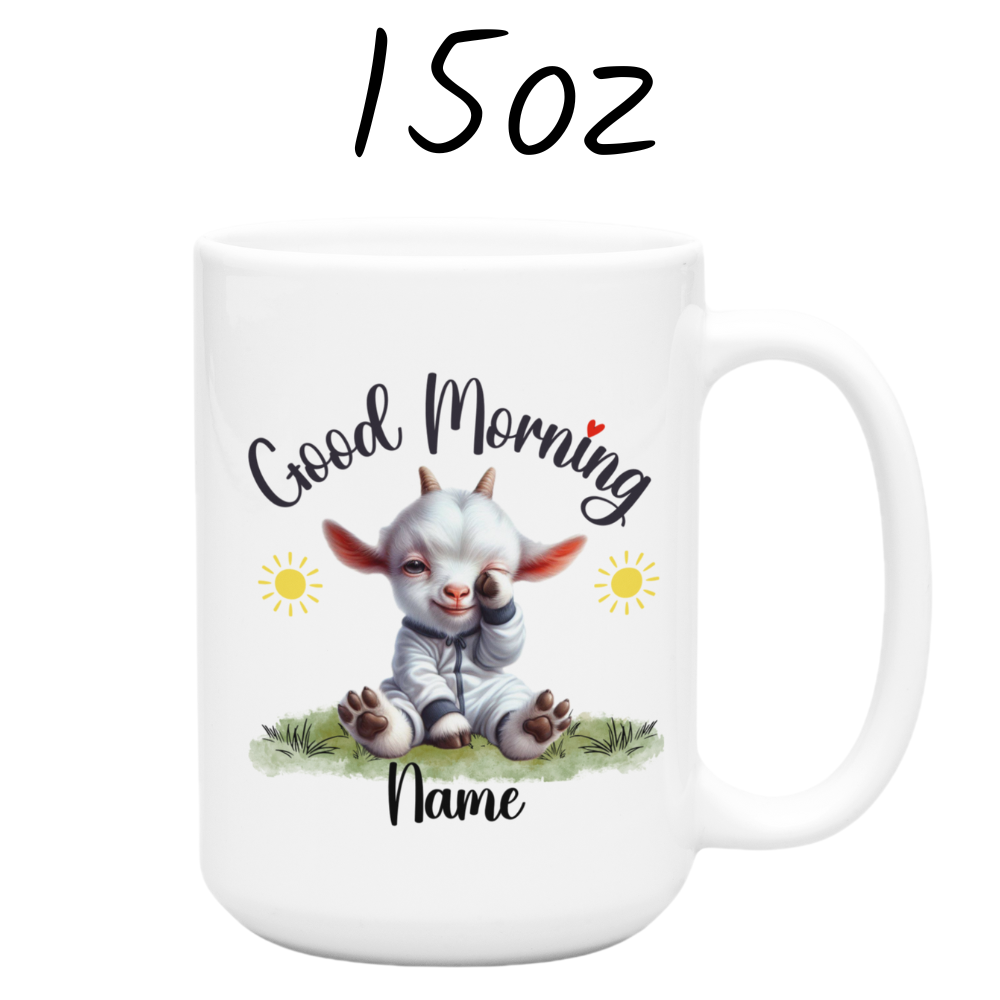 Good Morning Coffee Mug, Goat