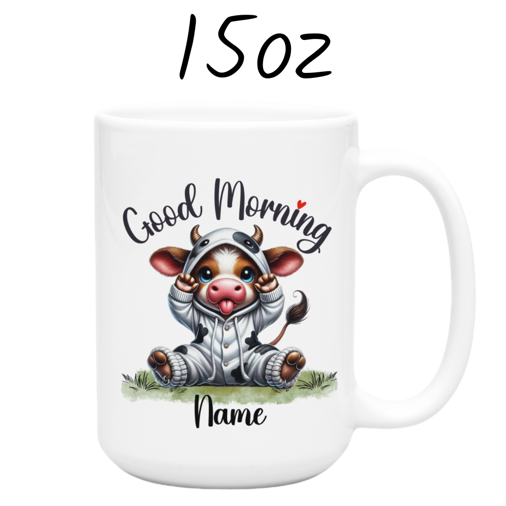 Good Morning Coffee Mug, Cow