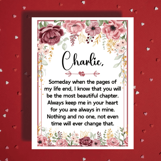 Greeting Card for Her: Someday When The Pages Of My Life End