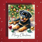 Christmas Greeting Card, Rottweiler Dog: Merry Christmas