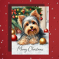 Christmas Greeting Card, Yorkshire Terrier Dog: Merry Christmas