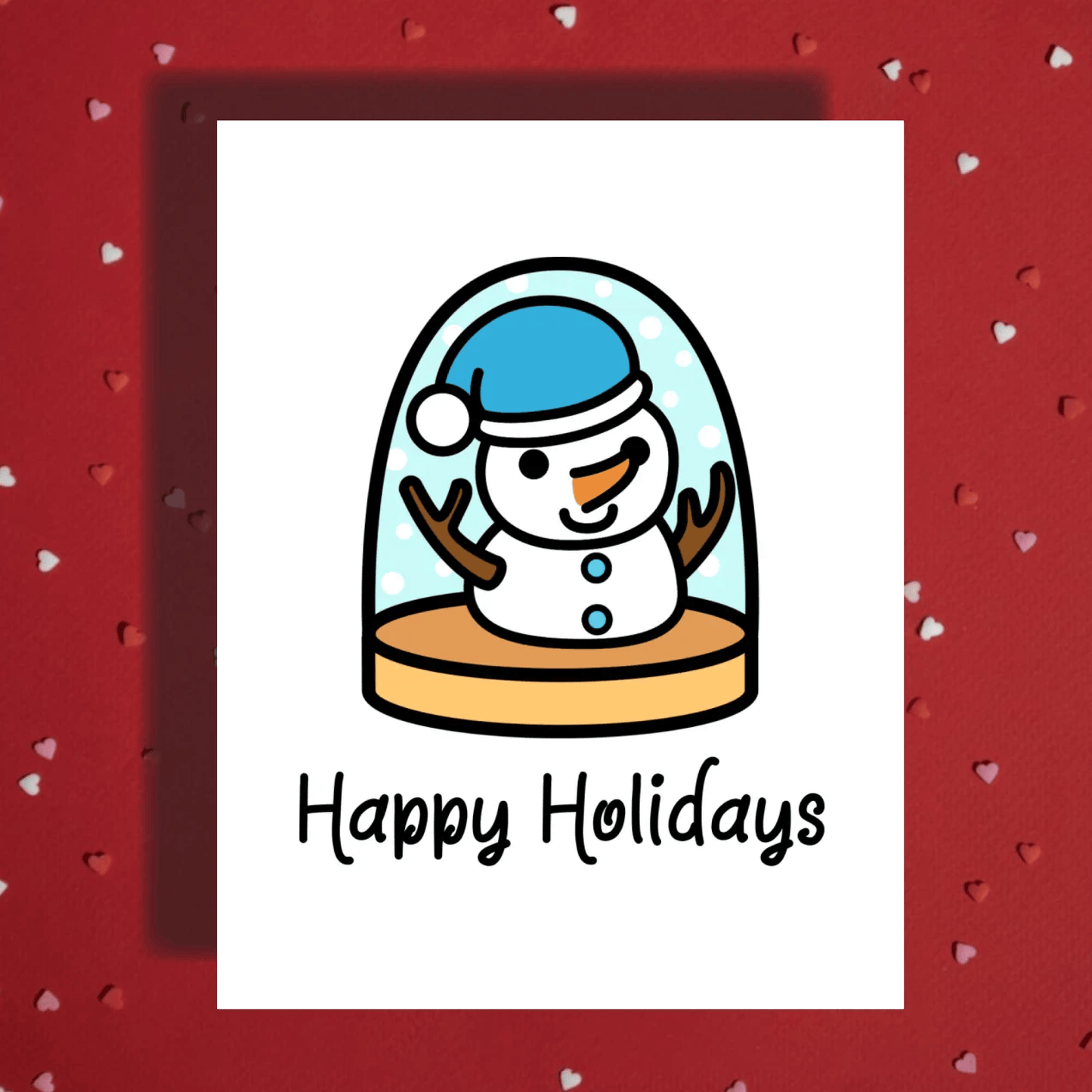 Christmas Greeting Card, Snowman: Happy Holidays