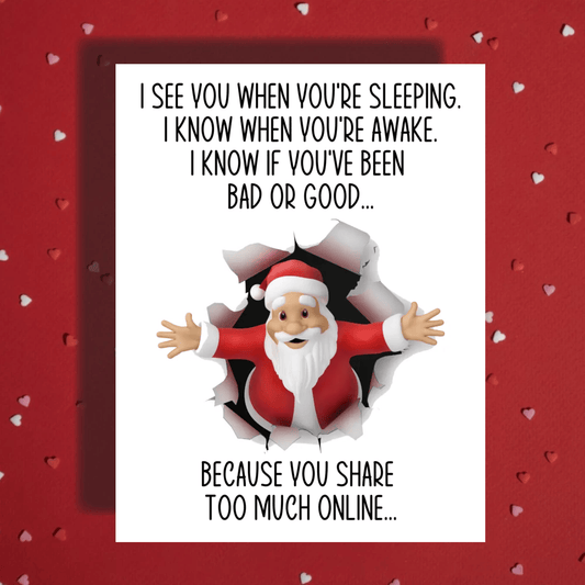 Christmas Greeting Card: I See You When You're Sleeping