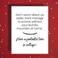 College Going Away Greeting Card: Don't Worry About Us, Kiddo