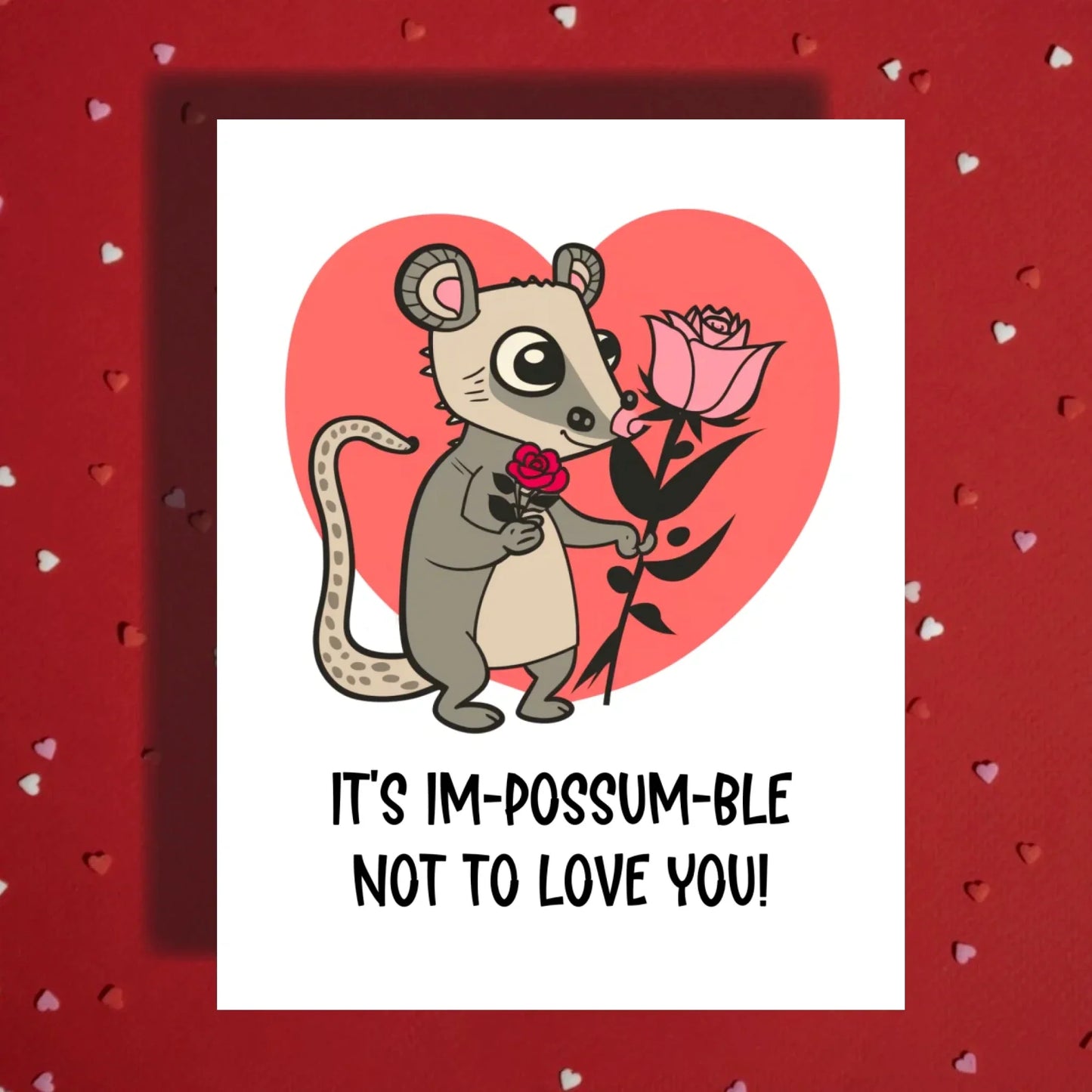 Couple Greeting Card: It's Im-possum-ble Not To Love You