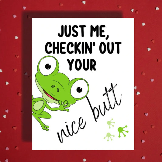 Couple Greeting Card: Just Me, Checkin' Out Your Butt
