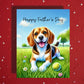 Father's Day Customizable Greeting Card, Beagle Dog with a Ball: Happy Father's Day