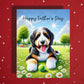 Father's Day Customizable Greeting Card, Bernedoodle Dog With a Ball: Happy Father's Day