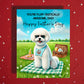 Father's Day Customizable Greeting Card, Bichon Frise Dog, Picnic: You're Fluff-tastically Awesome, Dad!