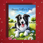 Father's Day Customizable Greeting Card, Border Collie Dog, Black & White: Happy Father's Day