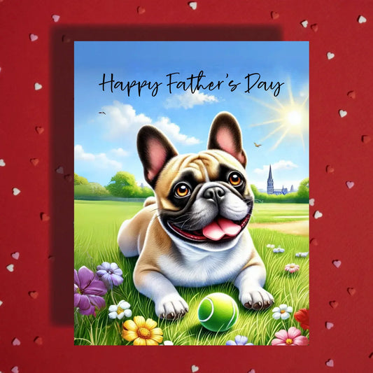 Father's Day Customizable Greeting Card, French Bulldog: Happy Father's Day