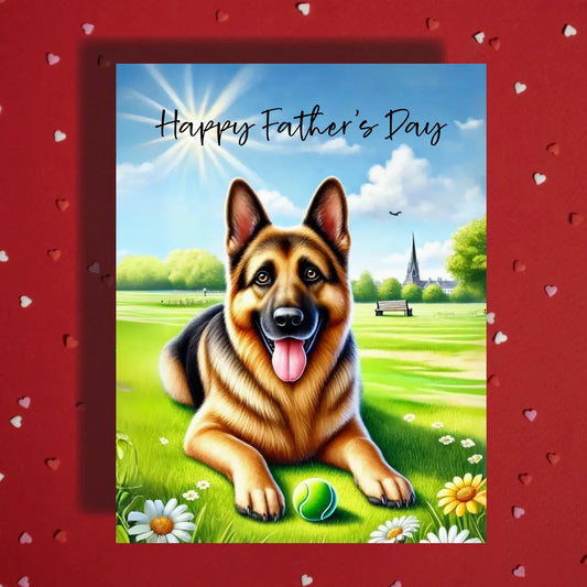 Father's Day Customizable Greeting Card, German Shepherd Dog: Happy Father's Day