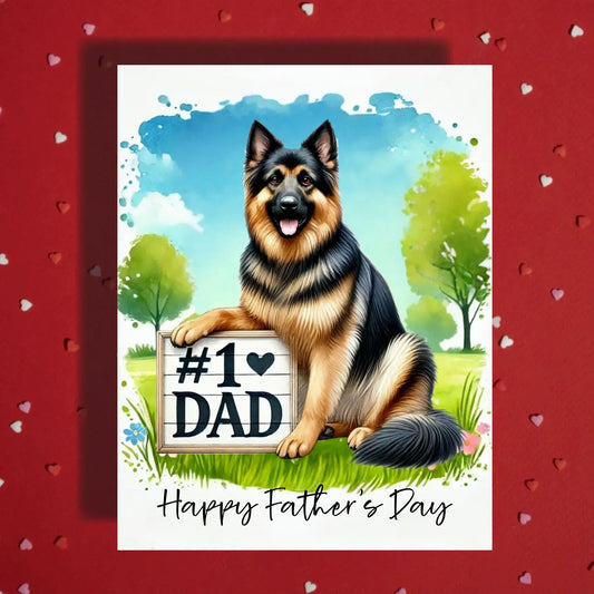 Father's Day Customizable Greeting Card, German Shepherd Dog: #1 Dad