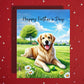 Father's Day Customizable Greeting Card, Golden Retriever Dog: Happy Father's Day