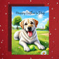 Father's Day Customizable Greeting Card, Labrador Retriever Dog: Happy Father's Day
