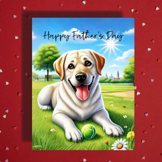 Father's Day Customizable Greeting Card, Labrador Retriever Dog: Happy Father's Day