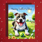 Father's Day Customizable Greeting Card, Pitbull Dog: Happy Father's Day