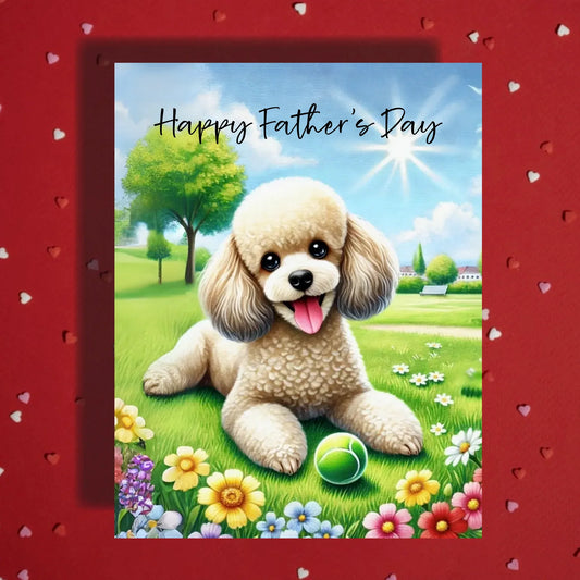 Father's Day Customizable Greeting Card, Poodle Dog: Happy Father's Day