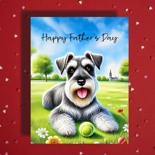 Father's Day Customizable Greeting Card, Schnauzer Dog: Happy Father's Day