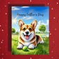 Father's Day Customizable Greeting Card, Welsh Corgi Dog: Happy Father's Day