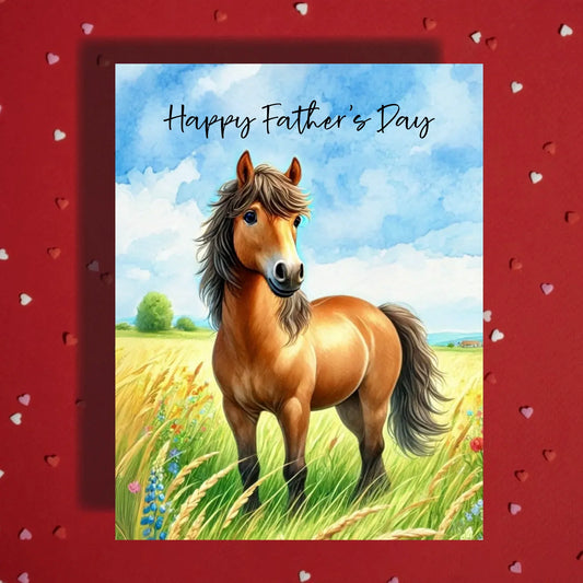 Father's Day Customizable Greeting Card, Horse: Happy Father's Day