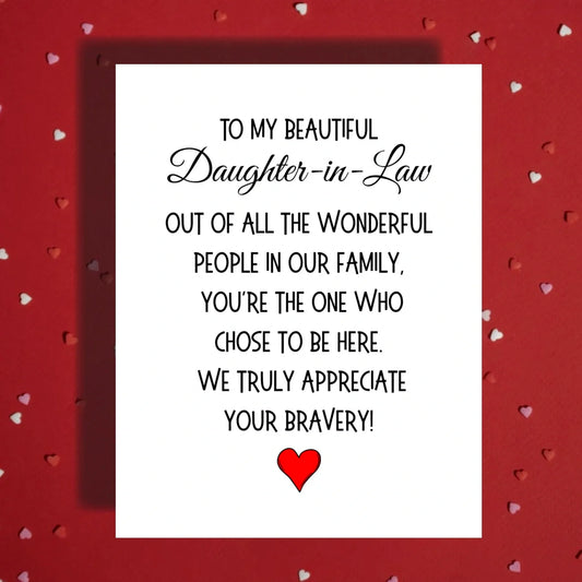 Daughter-in-Law Greeting Card: Out Of All The Wonderful People