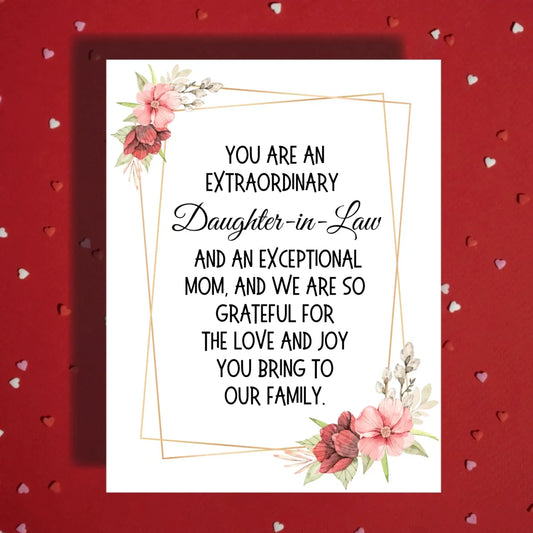 Daughter in Law Card – Extraordinary Mom Appreciation Birthday Mothers Day