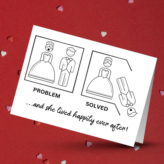Divorce Card for Her – Problem Solved Happily Ever After