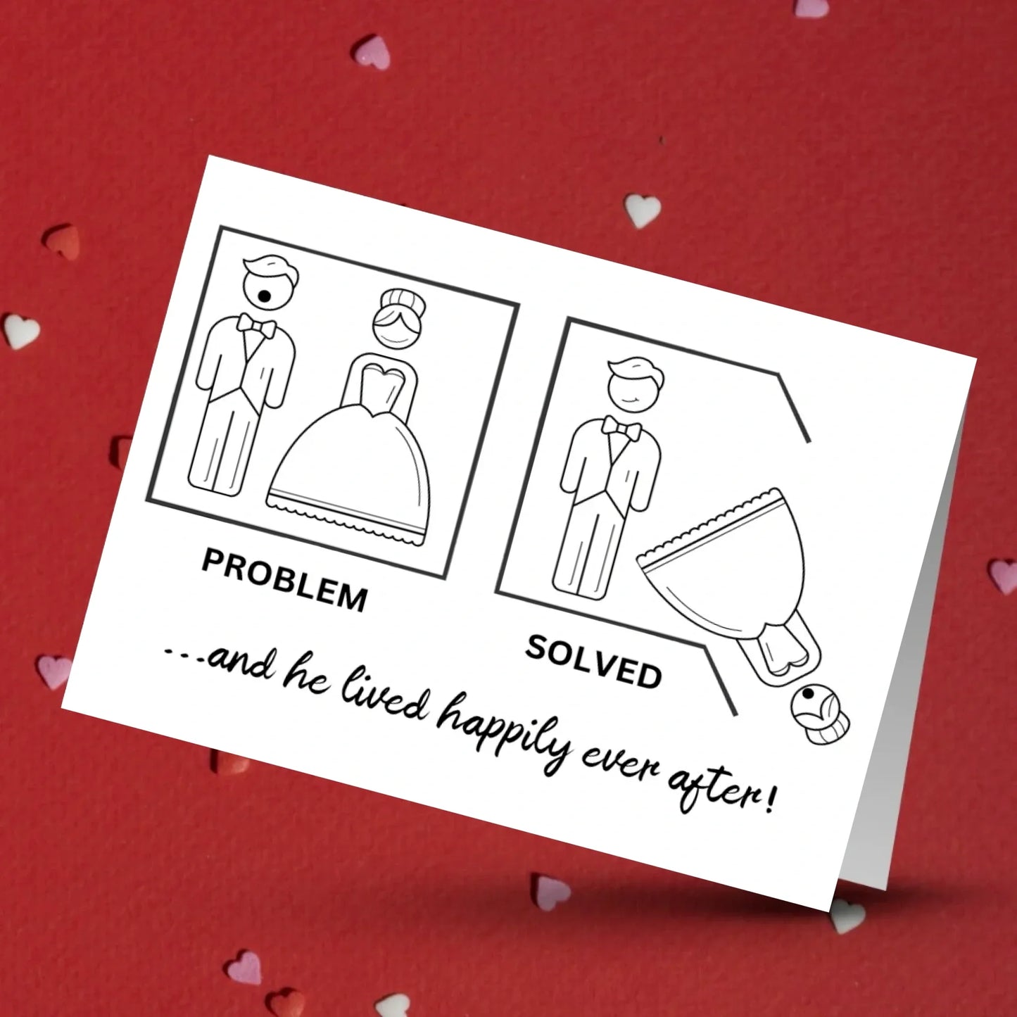 Divorce Card for Him – Problem Solved Breakup Party Gift