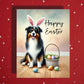 Easter Australian Shepherd Greeting Card – Cute Bunny Ears Dog Spring Greeting