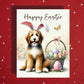 Easter Bernedoodle Greeting Card – Cute Bunny Ears Dog Spring Greeting
